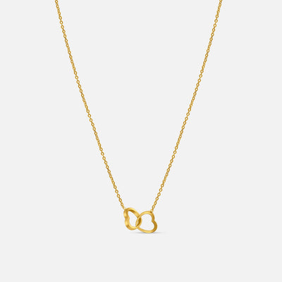 Interlock Heart Necklace - Gold