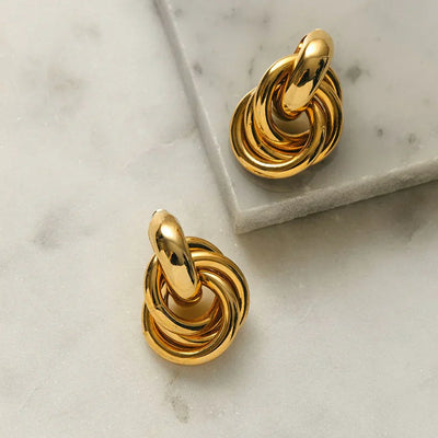 Statement Interlocking Earrings | Gold