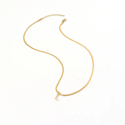 Melly Initial Herringbone Necklace
