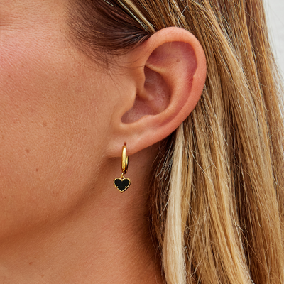 'Tainted Hearts' Hoop Earrings