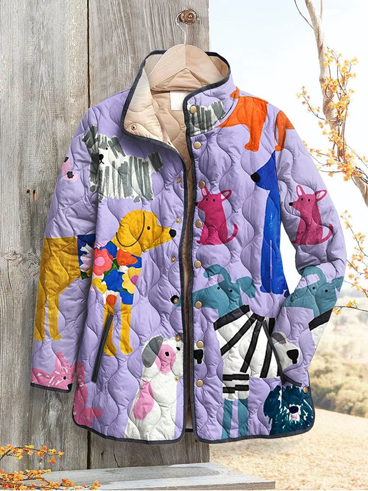 Women's Casual Dog Pattern Jacket